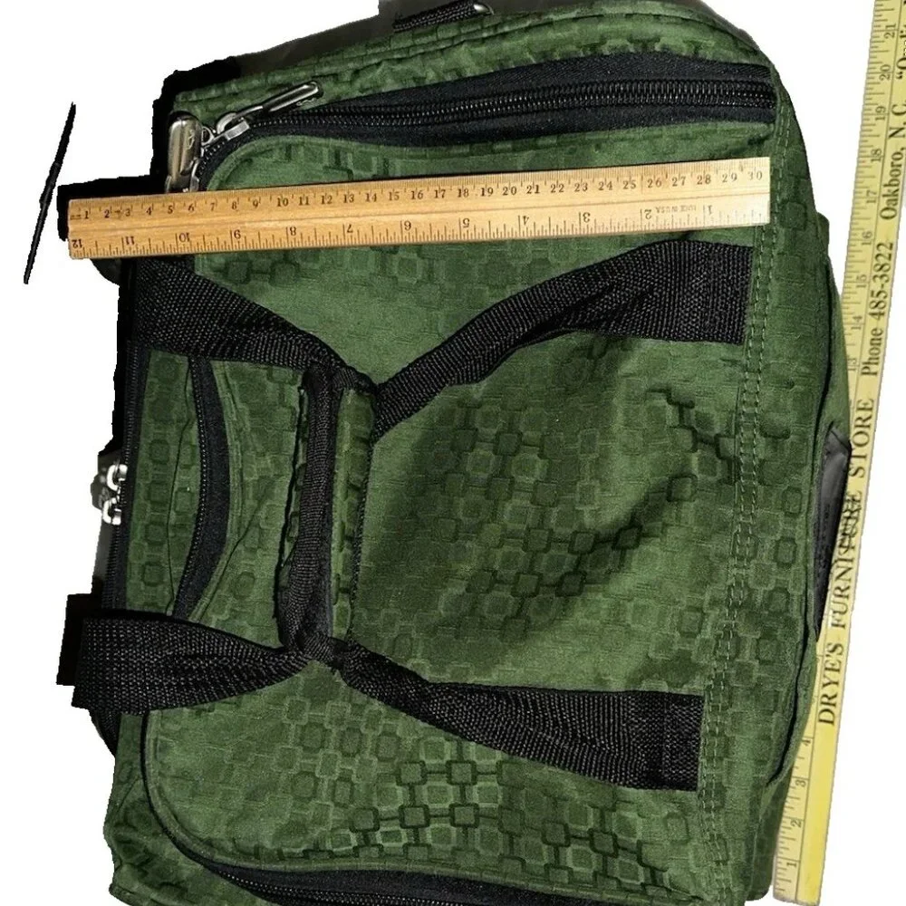 Atlantic Carry-on Travel Bag Overnight Luggage Tote Green w/ Handles and Strap - Picture 8 of 10